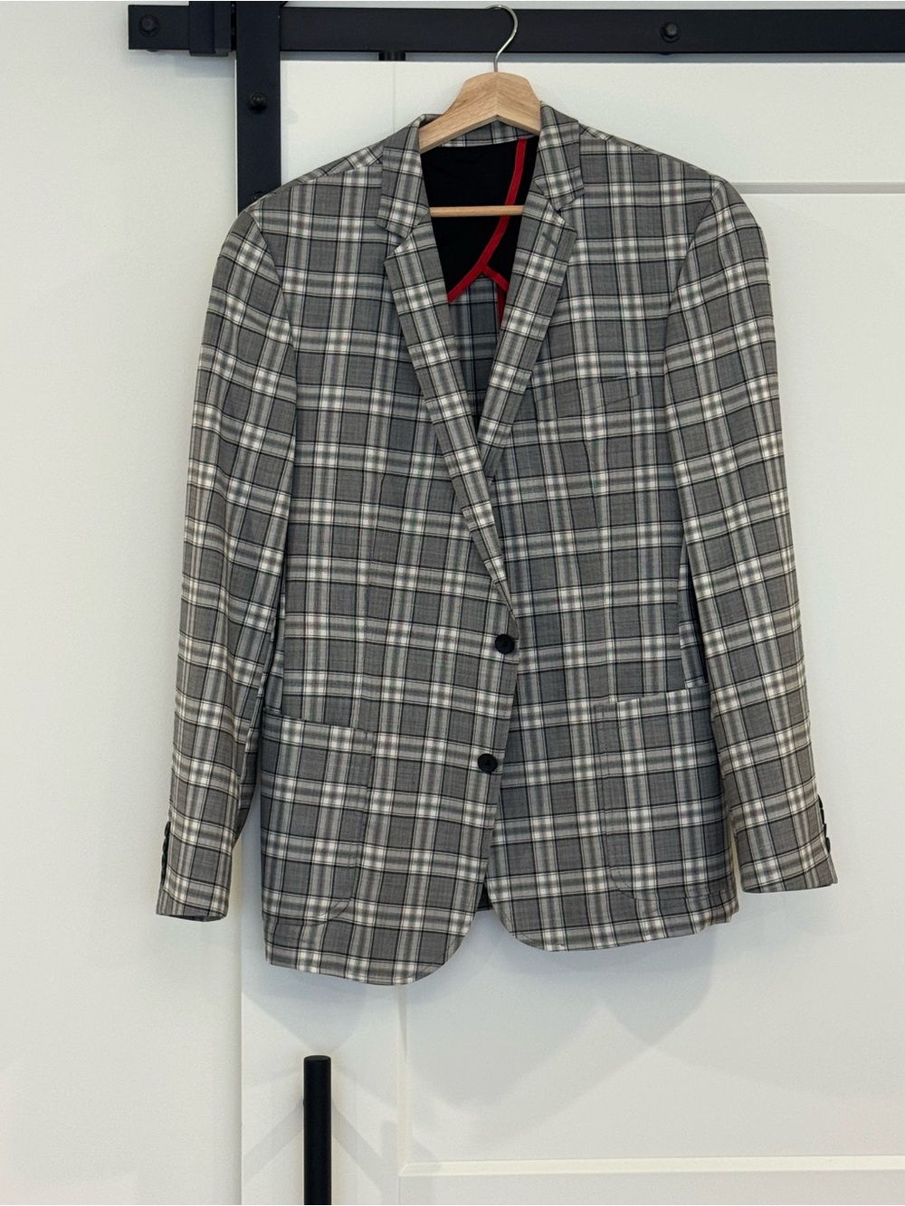 Strellson Gray Plaid Sport Coat with Subtle Check